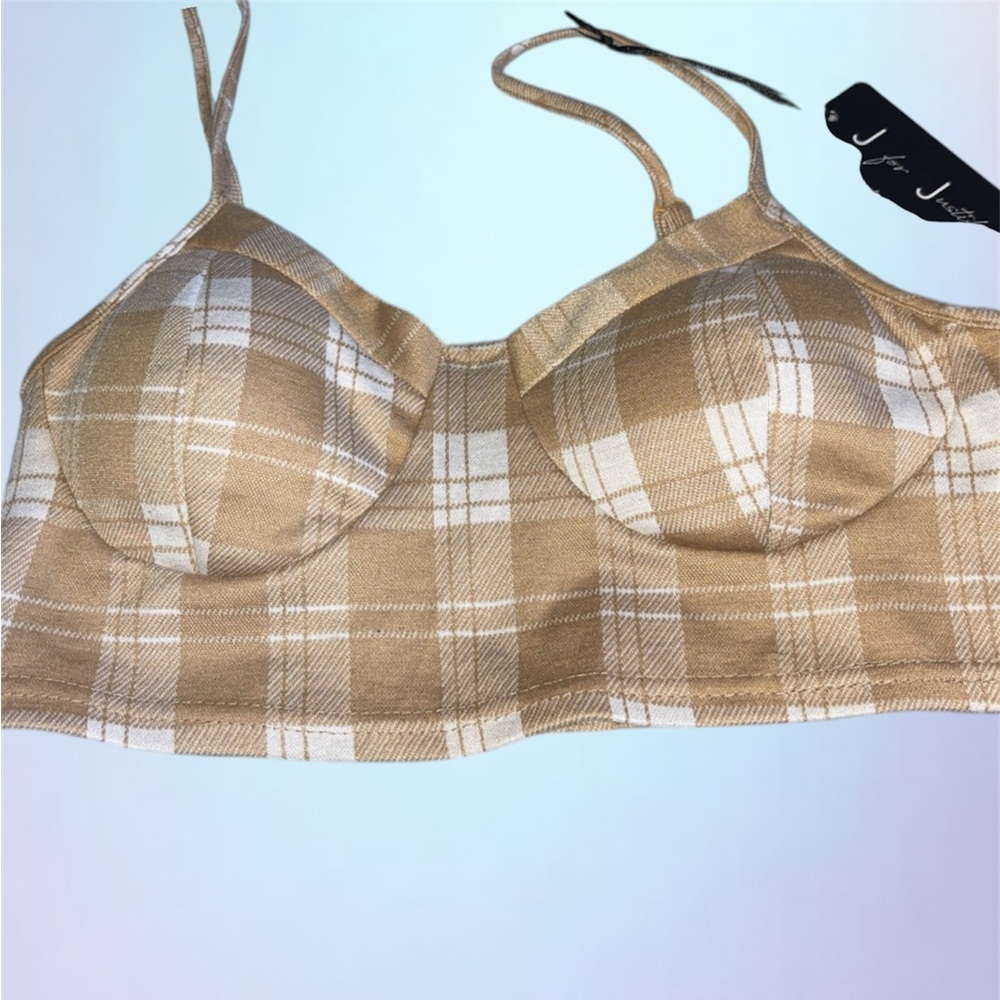 NWT size M J for justice fancy plaid top